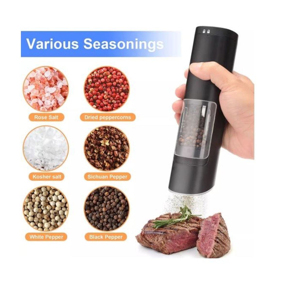 GENERICO - Molinillo Molino Moledor Eléctrico Pimienta Sal Y Especias