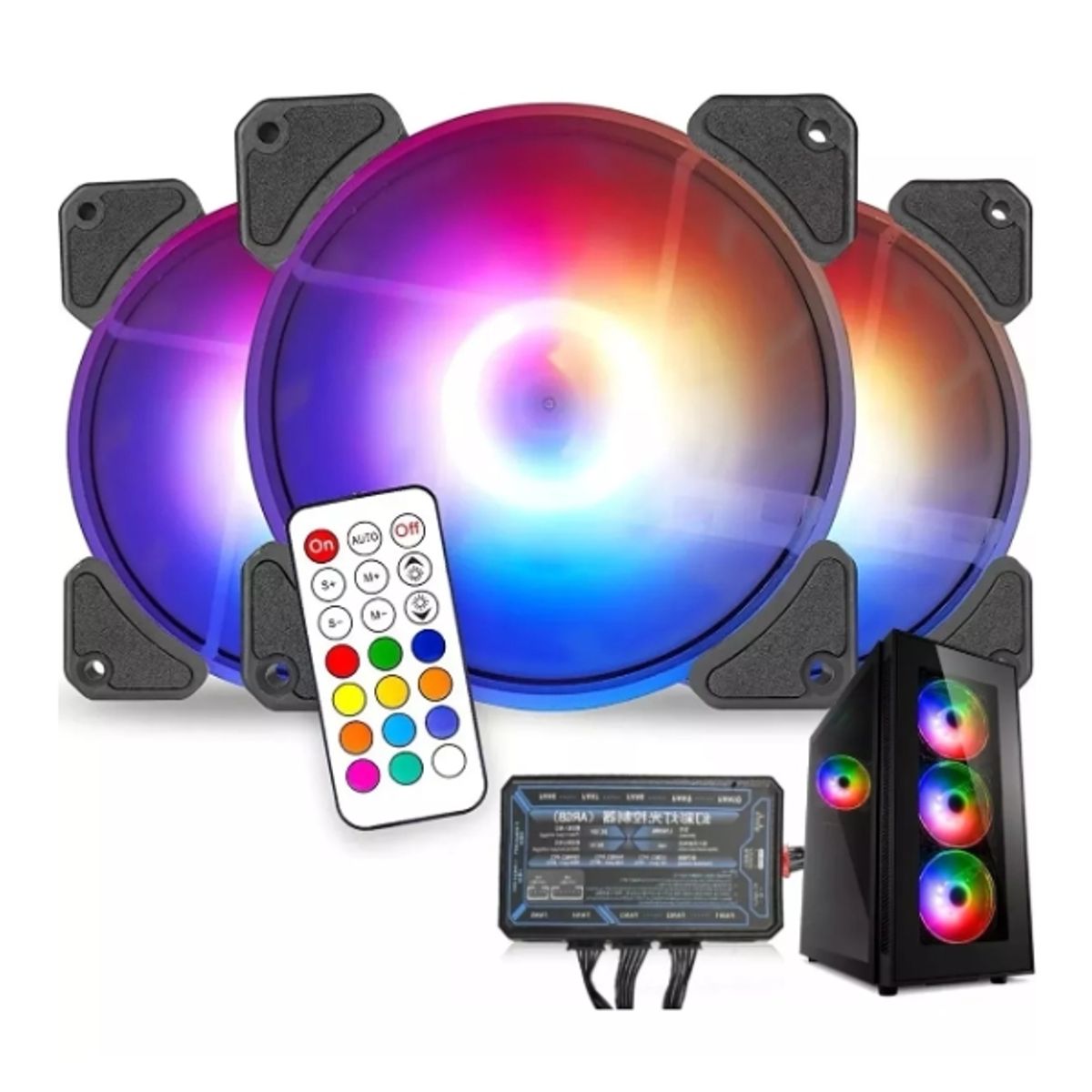 GENERICO - Kit 3 Ventiladores Gamer Disipadores En Loop 120mm Rb