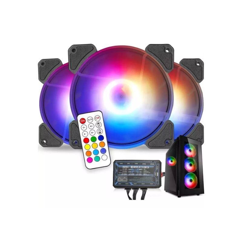 GENERICO - Kit 3 Ventiladores Gamer Disipadores En Loop 120mm Rb