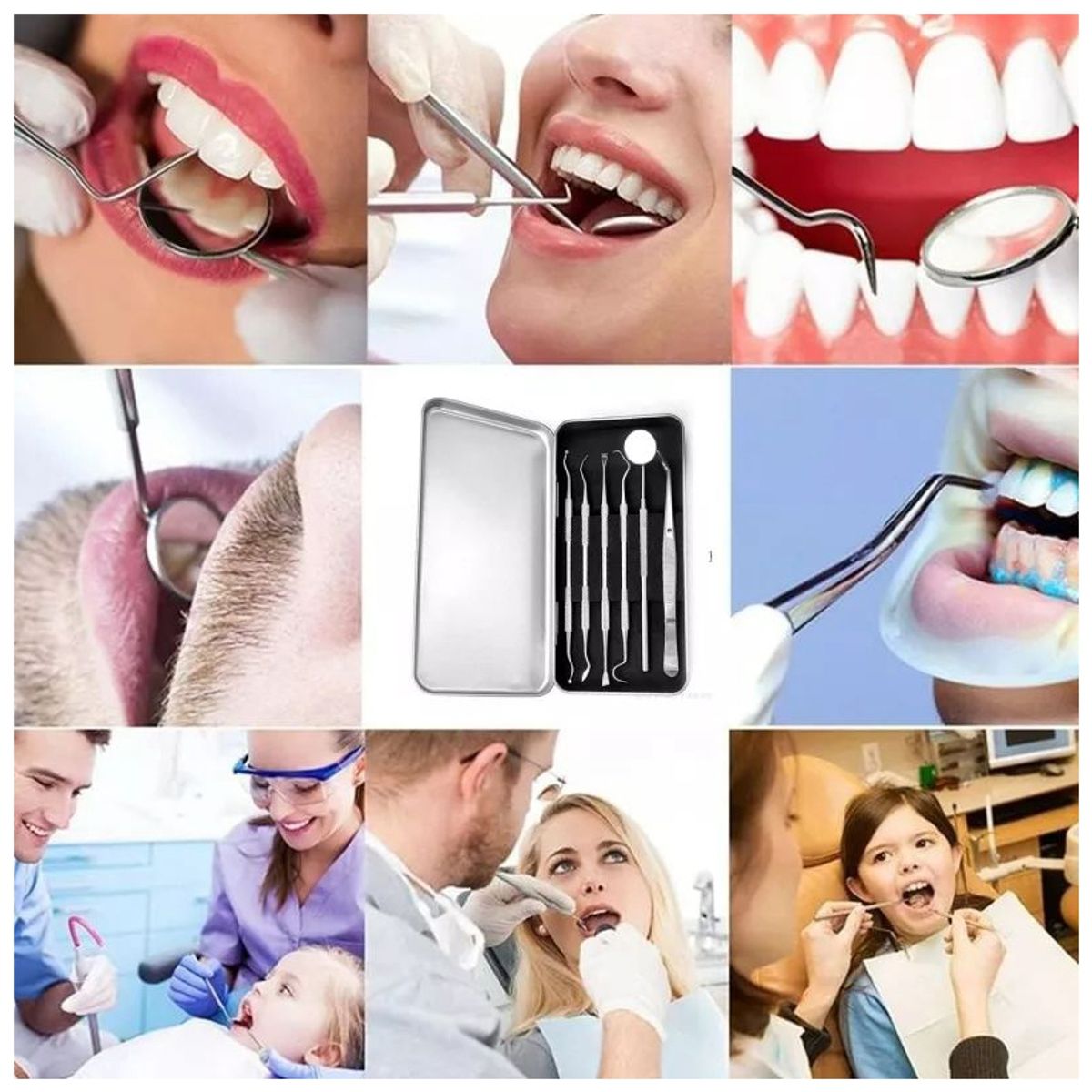 KUANGYE - Set De Implementos Higiene Dental Herramientas Espejo