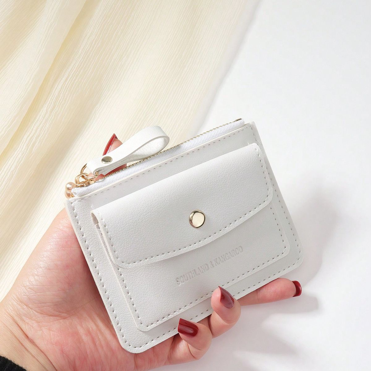 VATYERTY - Cartera De Mujer Pequeña Con Cremallera blanco