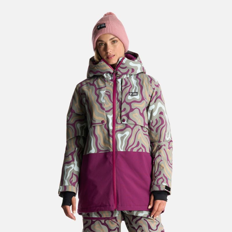 HAKA HONU - Chaqueta Mujer Yeti Print Verde Claro Haka Honu