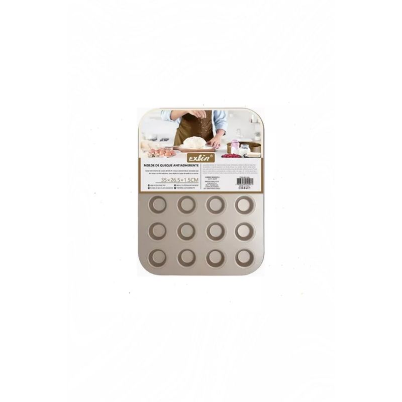 GENERICO - Molde De 24 Unidades Mini Cupcakes Muffins Magdalenas Browni