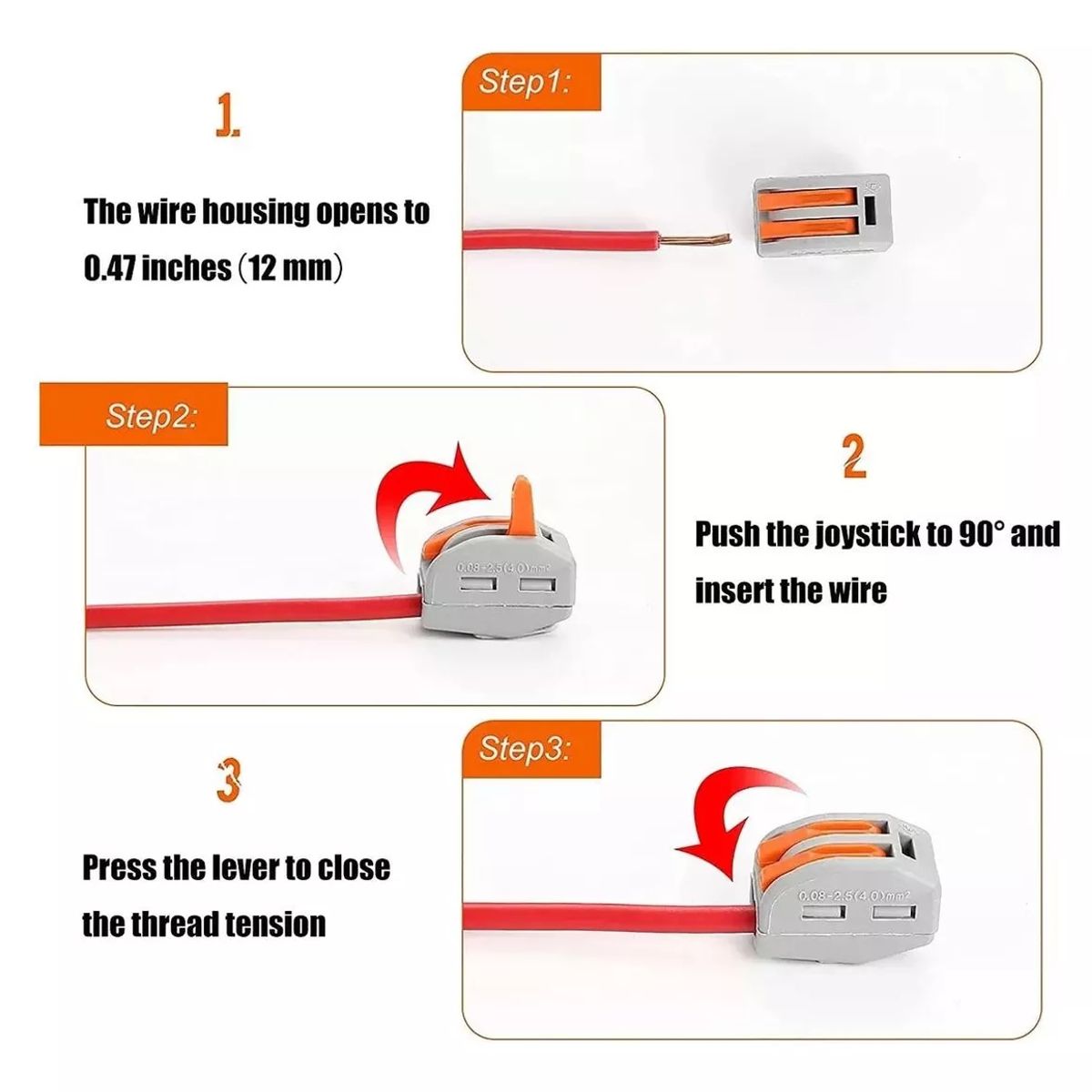 KUANGYE - 100 Conectores De Cable Compactos, 2 Way Bloques Eléctricos