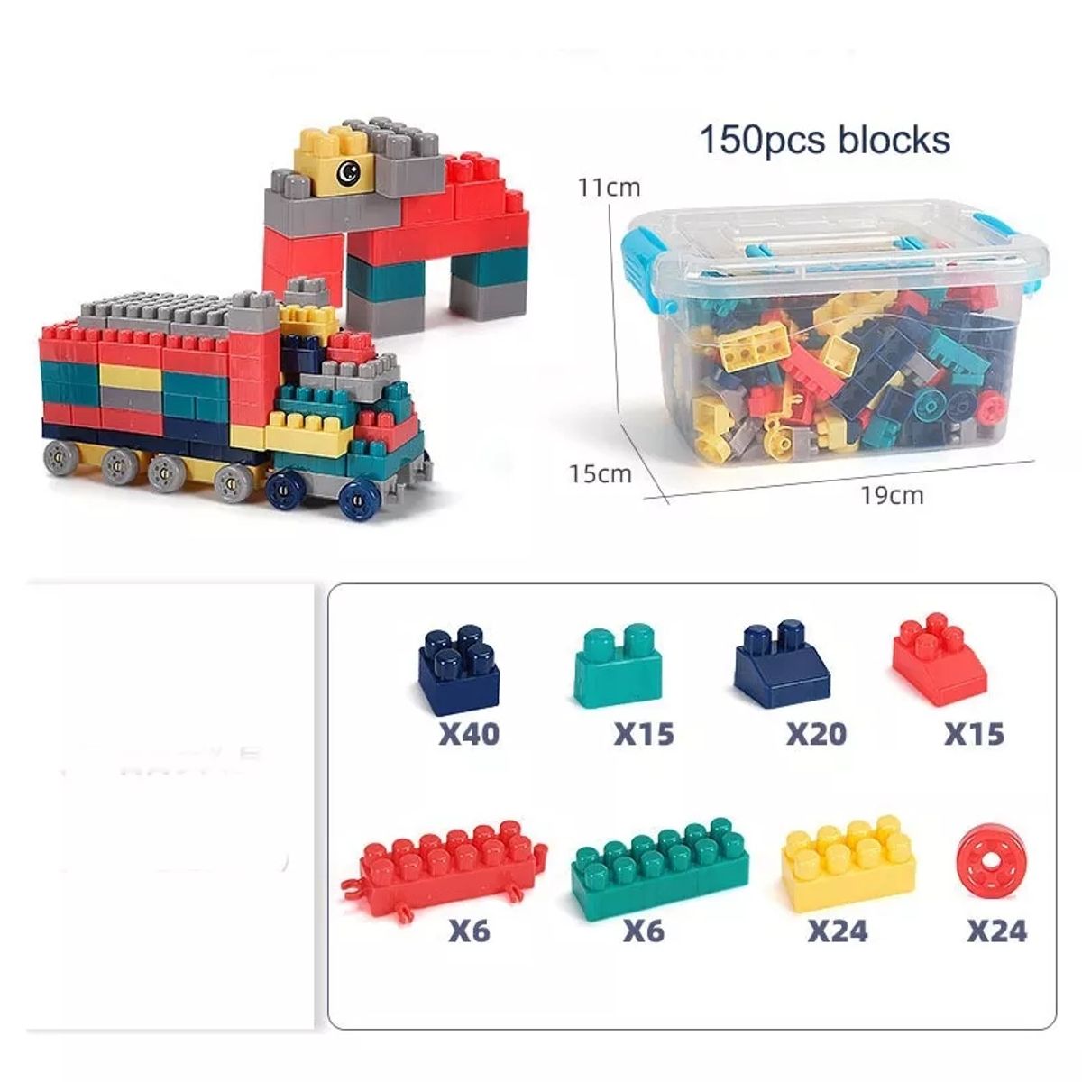 GENERICO - 150 Bloques De Construcción En Caja Plastica