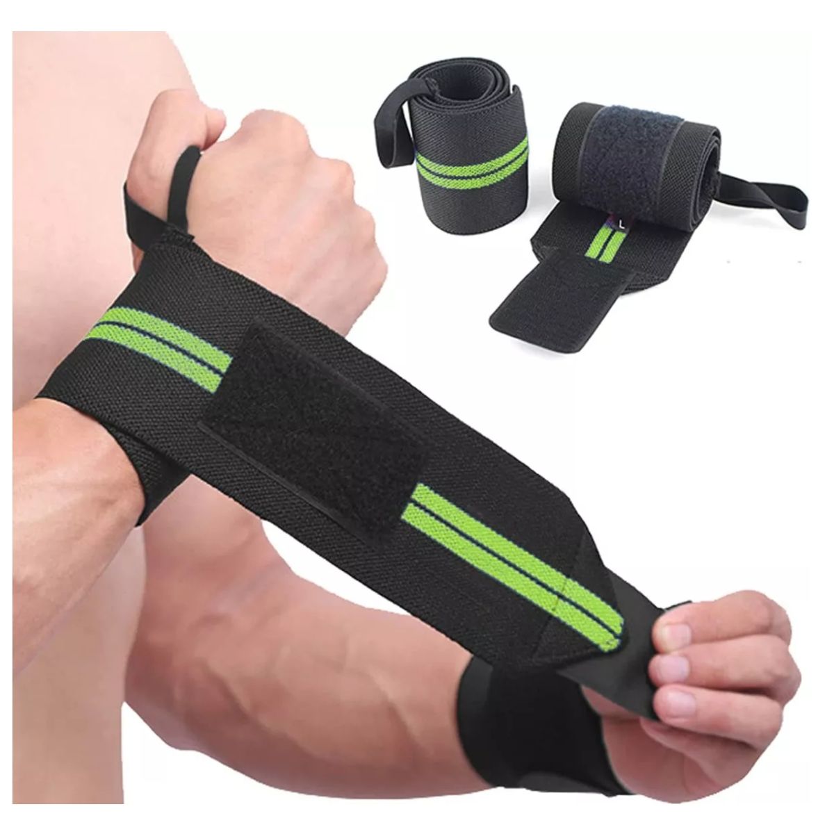 GENERICO - Par Muñequera Elástica Ajustable Deportiva Pesas Gym