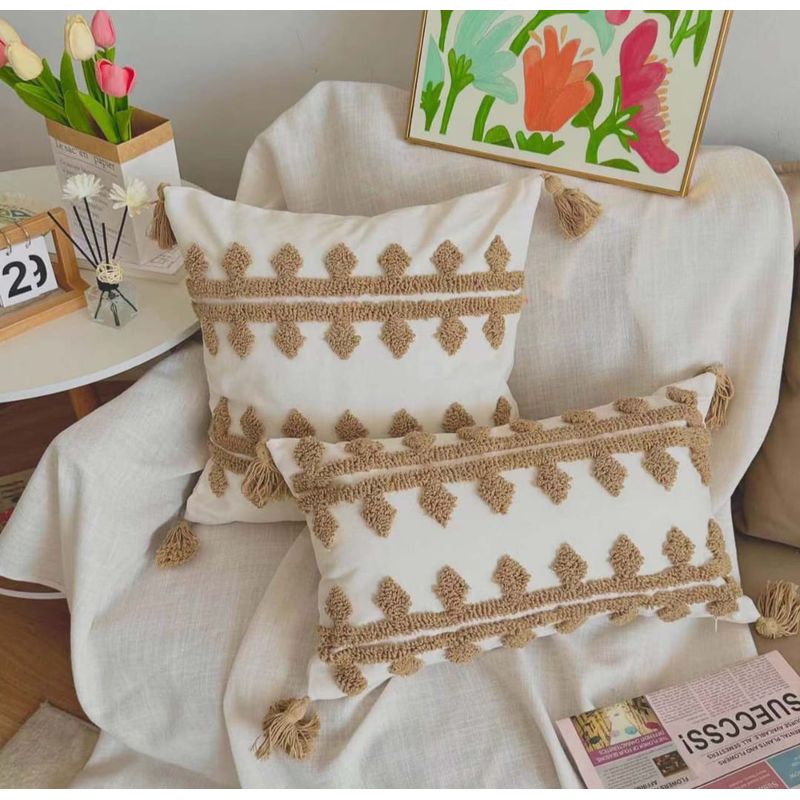 GENERICO - Pack 2 Fundas Decorativas Diseños Boho Medida 45x45