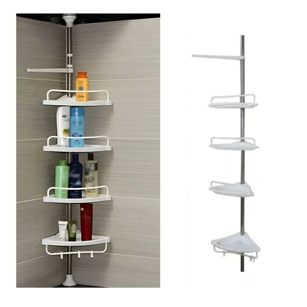 GENERICO - Esquinero De Ducha Multi-uso 4 Repisas Ajustable