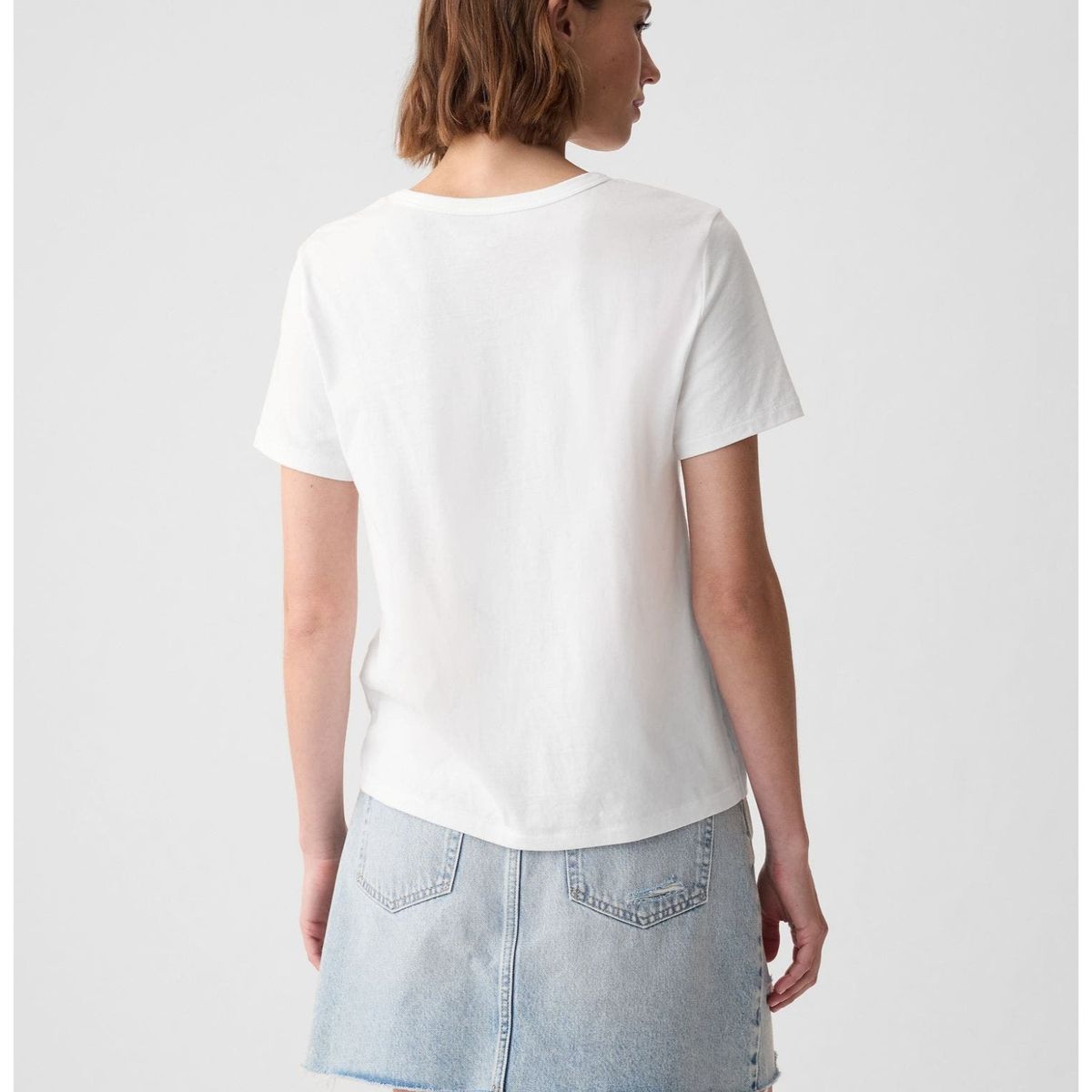 GAP - Polera Mujer Cuello Redondo Blanco GAP