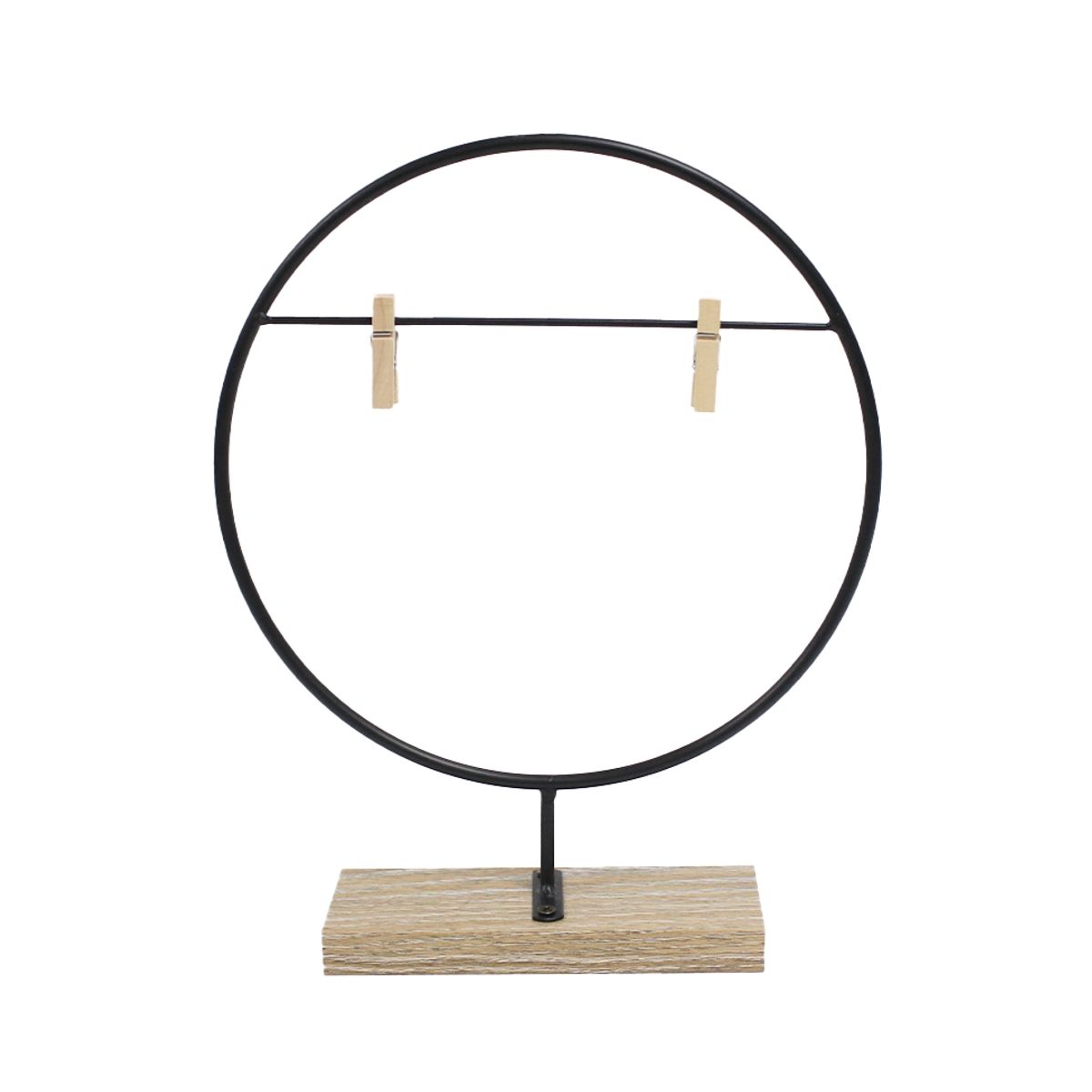 NEWTREE - Marco Foto Redondo Base De Madera Y Ganchos