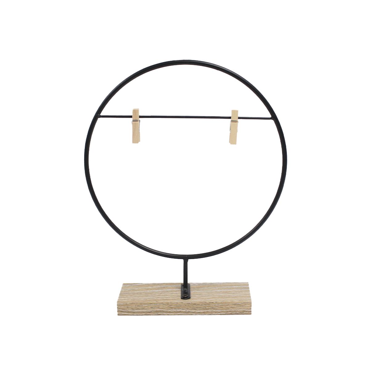 NEWTREE - Marco Foto Redondo Base De Madera Y Ganchos