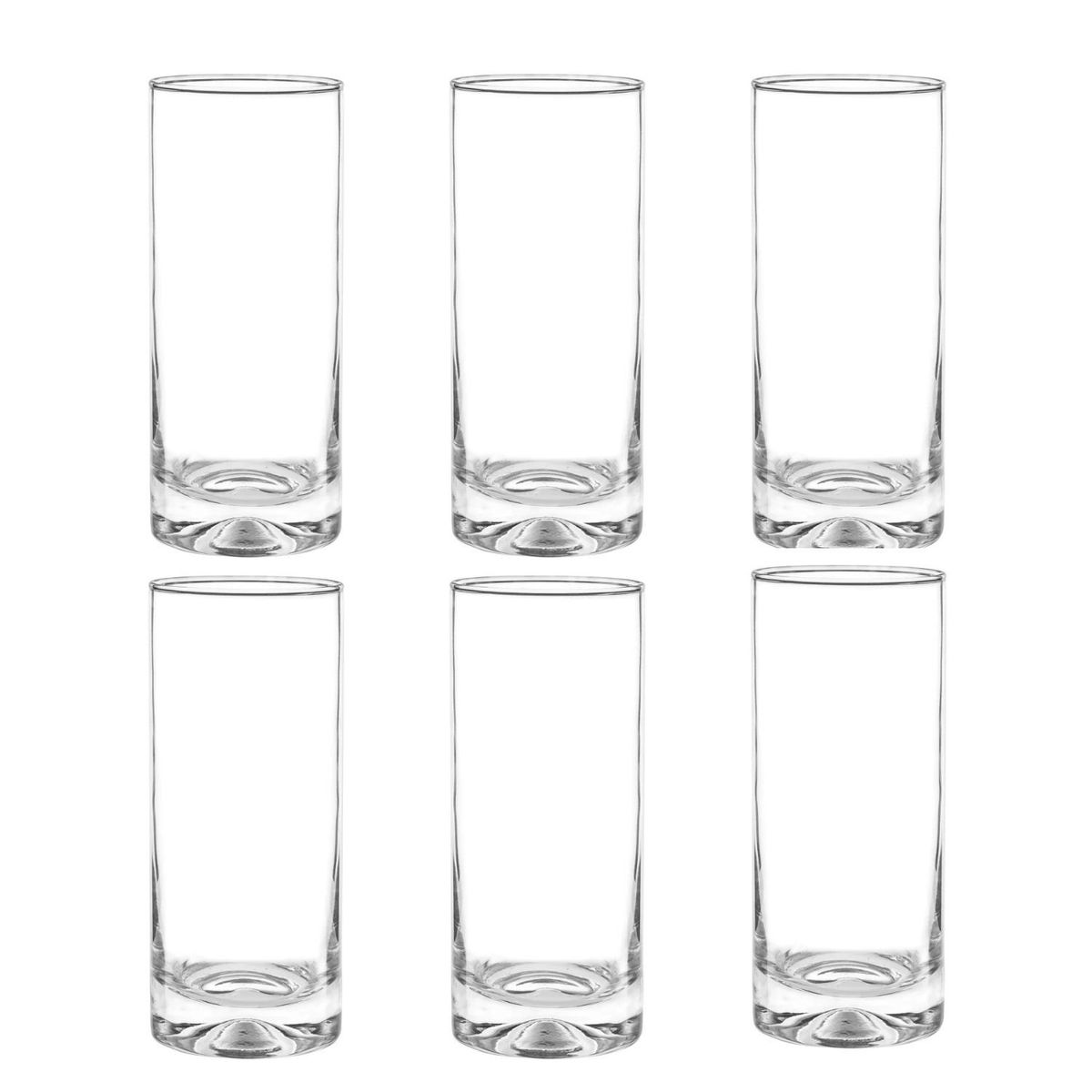 CRISTAR - Set 6 Vasos Altos Modelo Manhatan de 450mL Agua Tragos Jugos