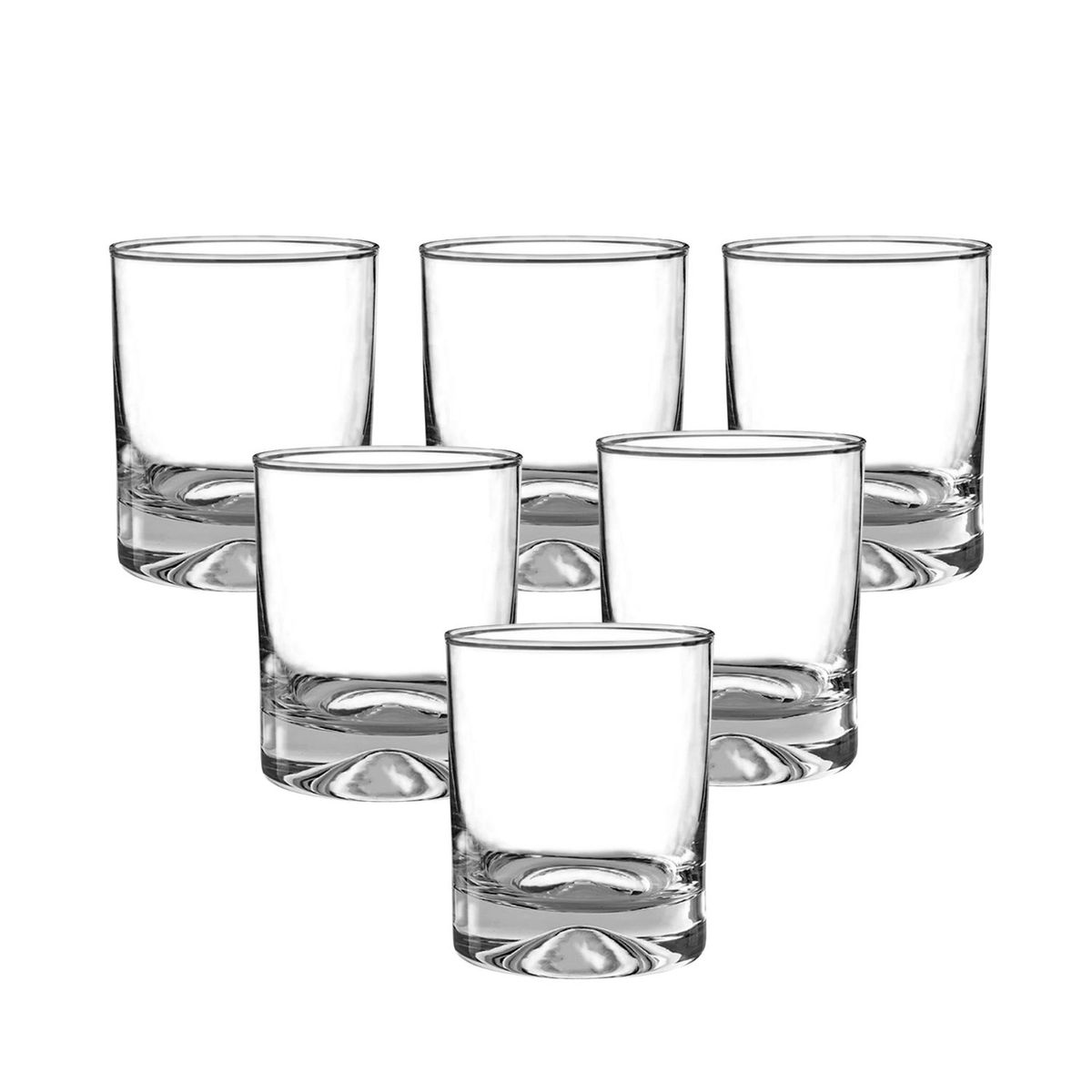 CRISTAR - Set 6 Vasos Bajos Modelo Manhatan de 340mL Agua Tragos Jugo