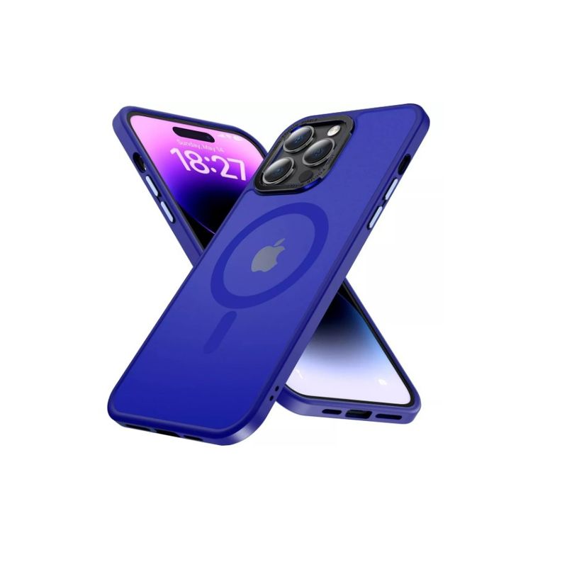GENERICO - Carcasa Mate Para iPhone 14 Funda Magnética Traslucida Azul Rey
