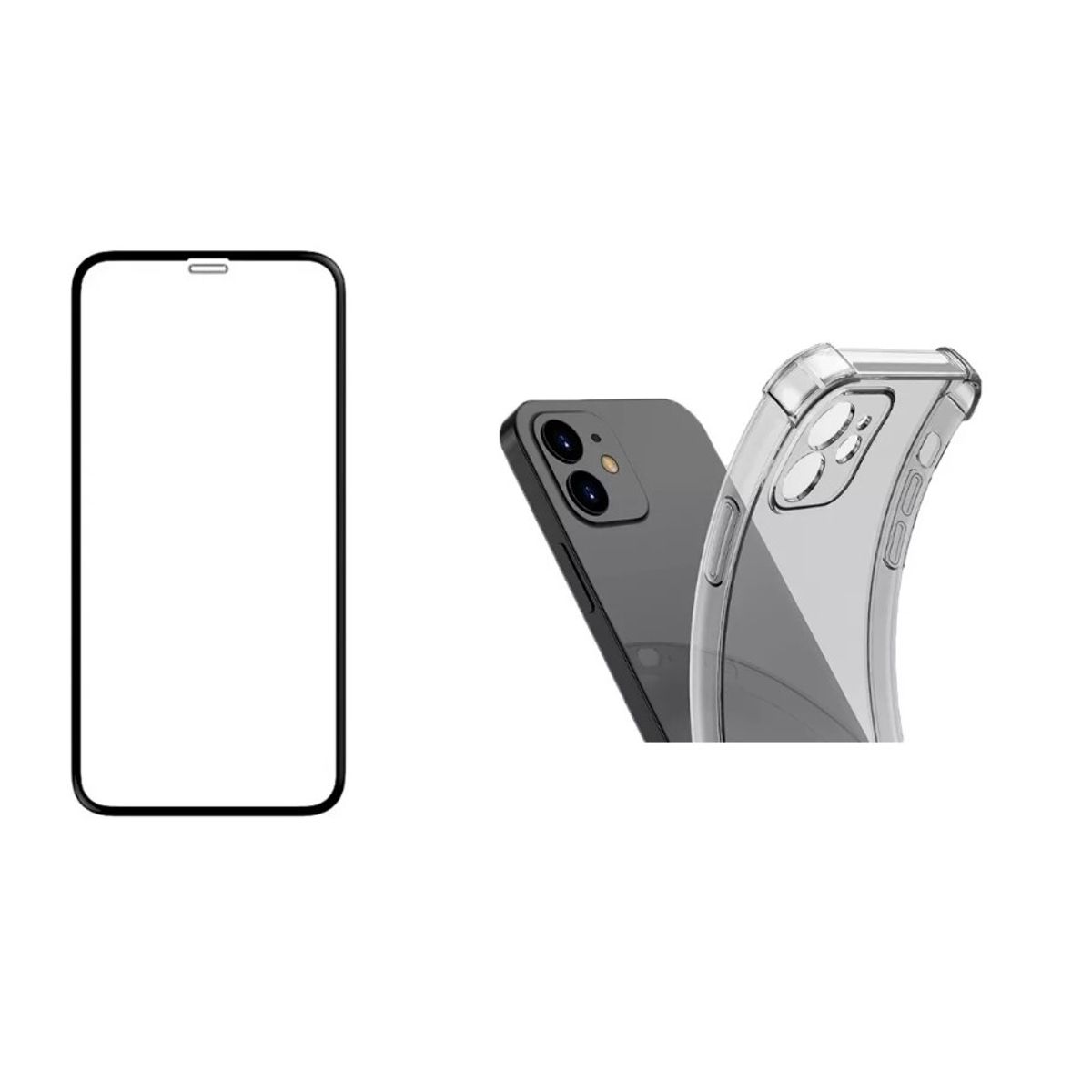 GENERICO - Carcasa Anti Golpes + Lamina Para iPhone 12 Mini Transparente