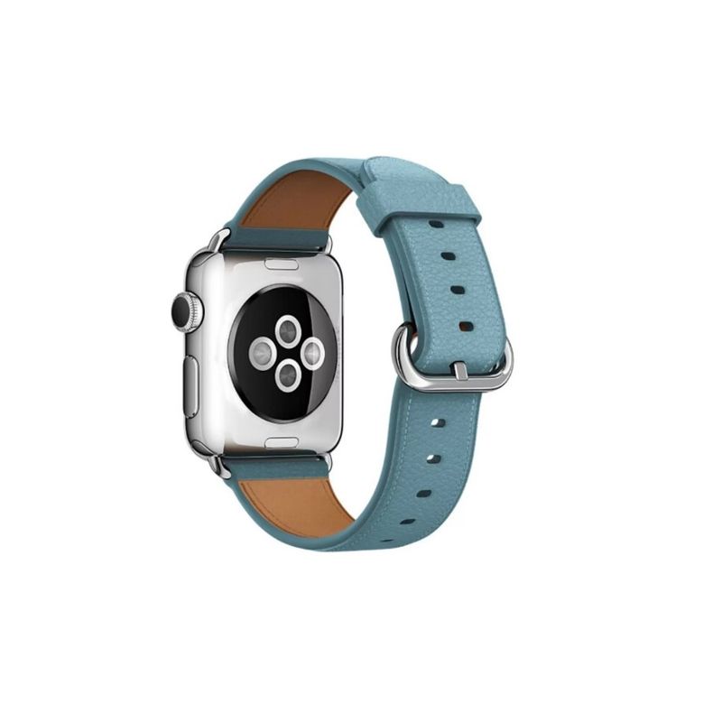 GENERICO - Correa Cuero Compatible Iwatch Apple Watch 424445mm Azul Claro