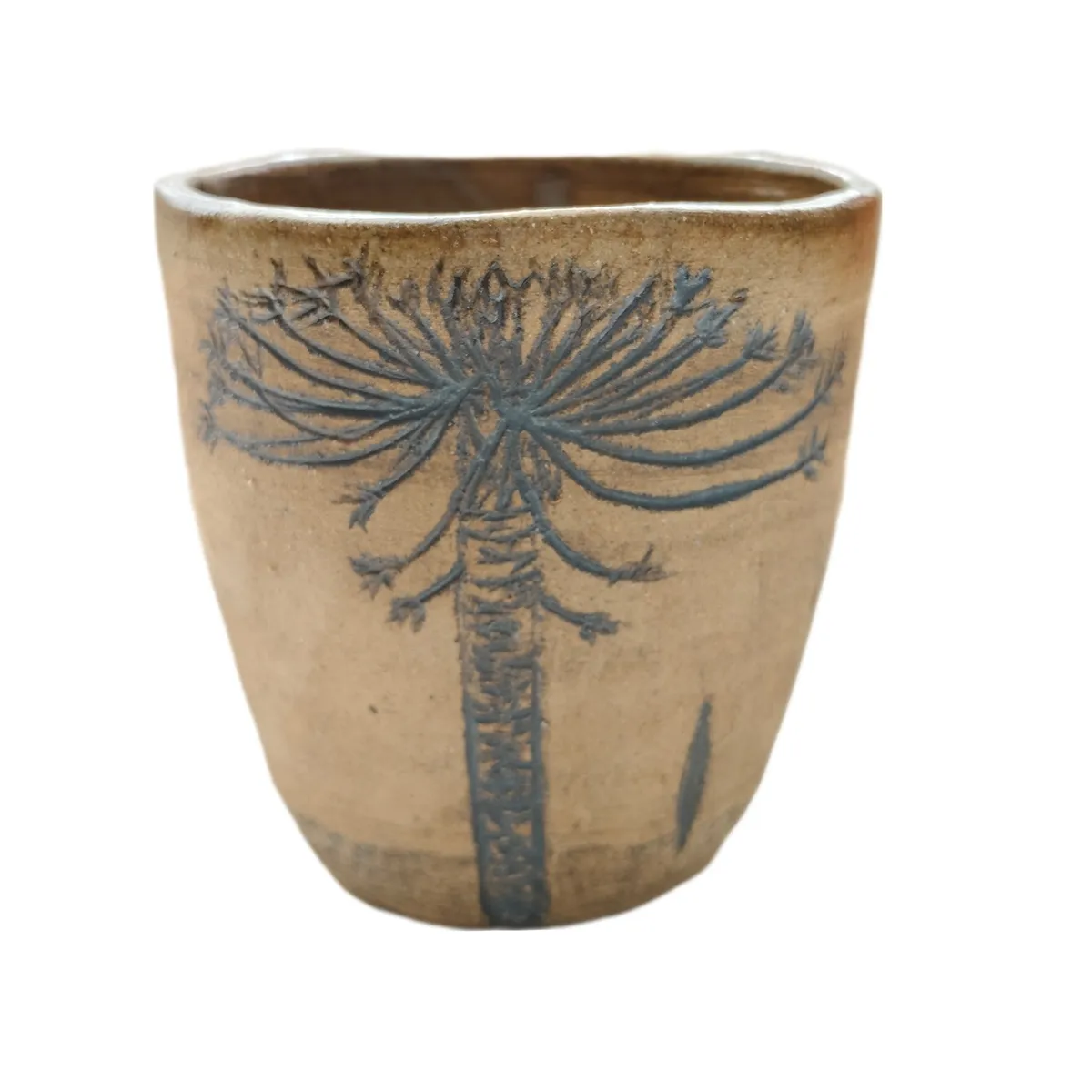 GENERICO - Vaso Rustico Pewen con Sello en Cerámica Gres