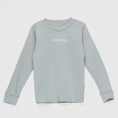 COYOTE KIDS - Polera gris Coyote blanco algodón peruano - Gris
