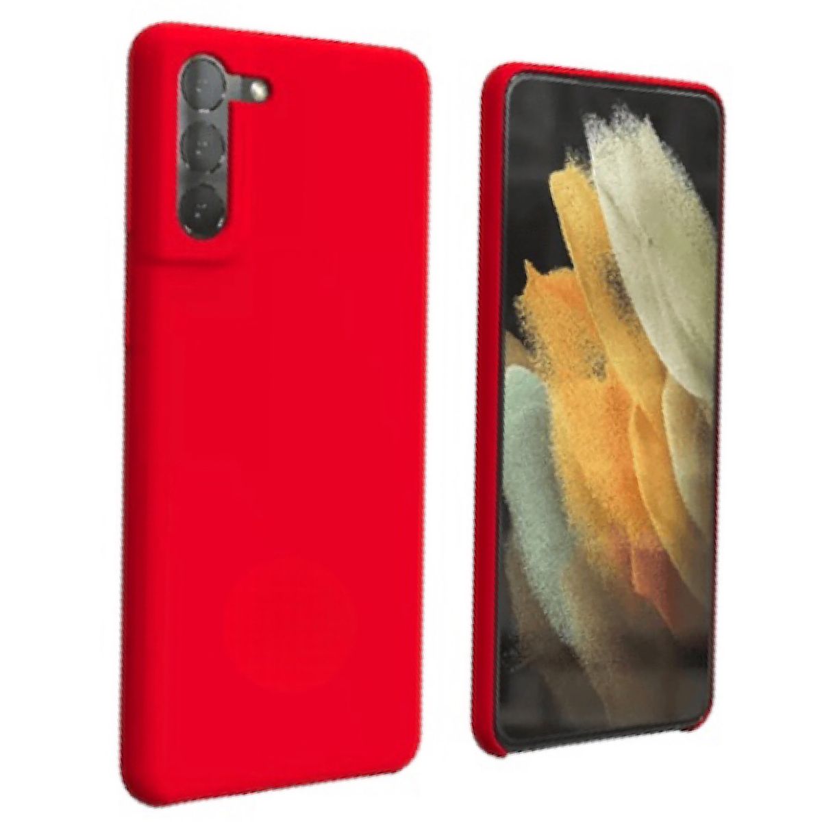 GENERICO - Carcasa De Silicona Para Samsung S21 Normal - Rojo