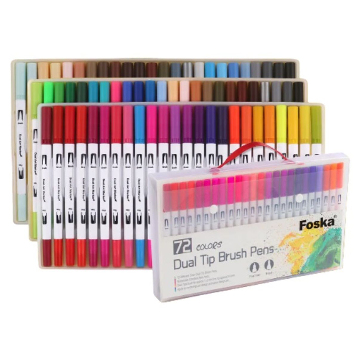 FOSKA - Set 72 lettering marcadores doble punta pincel brush