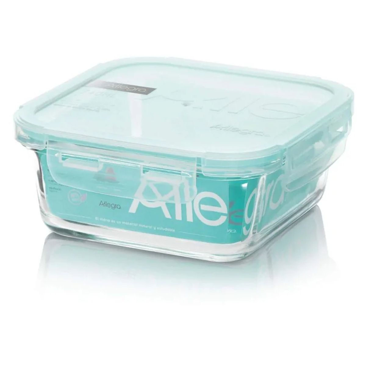 ALLEGRA - CONTENEDOR HERMÉTICO DE VIDRIO CUADRADO 740 ML
