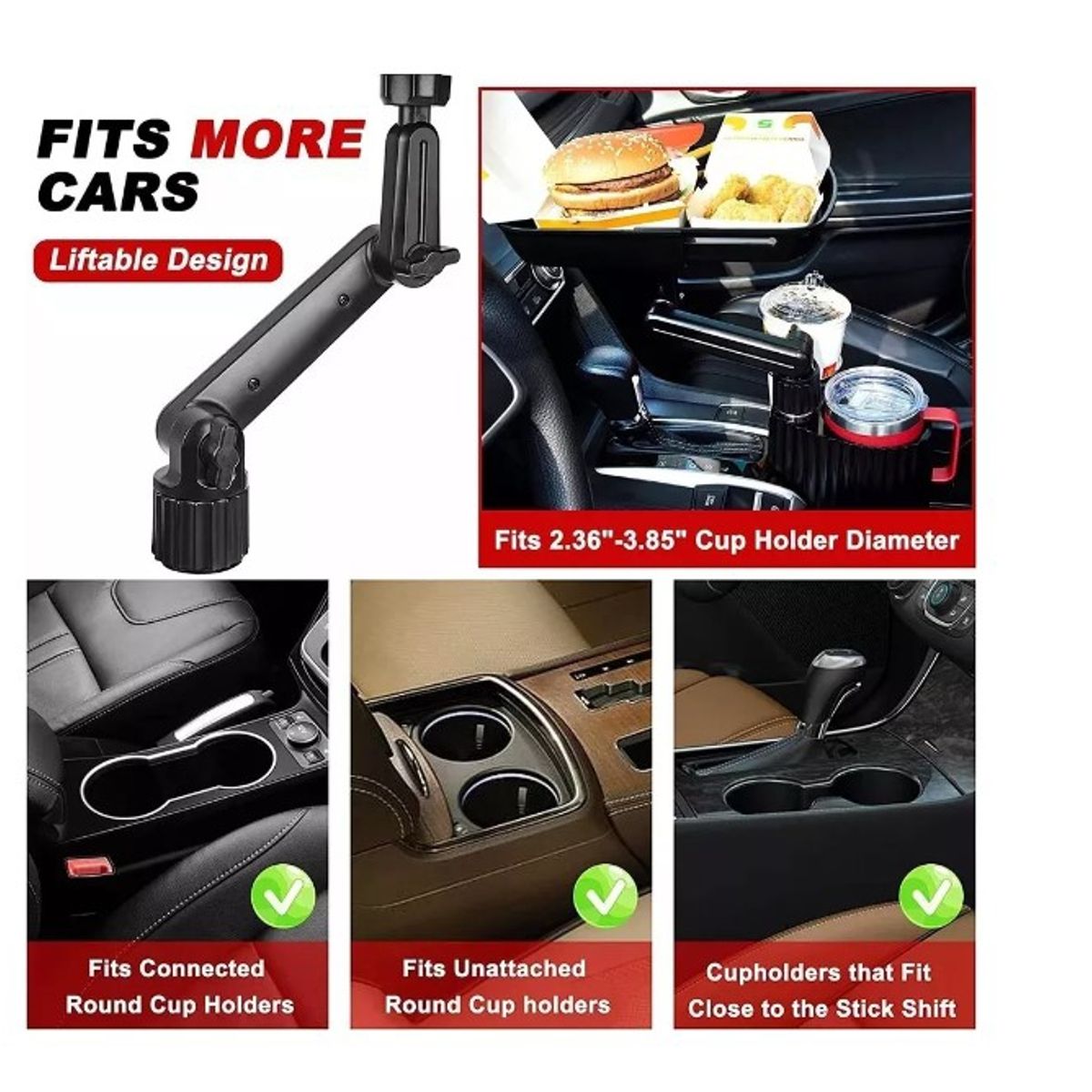 GENERICO - Mesa Bandeja Para Comida Y Porta Vasos Autos Suvs Camionetas