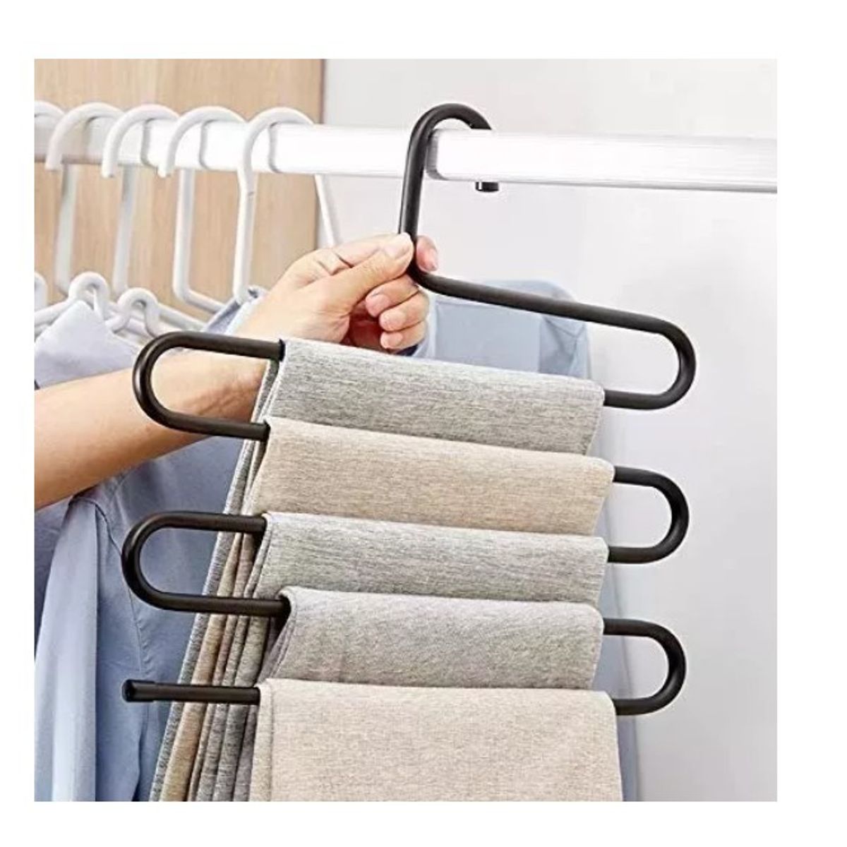 GENERICO - Colgador De Pantalones Metalico Gancho Cinturones Closet X L