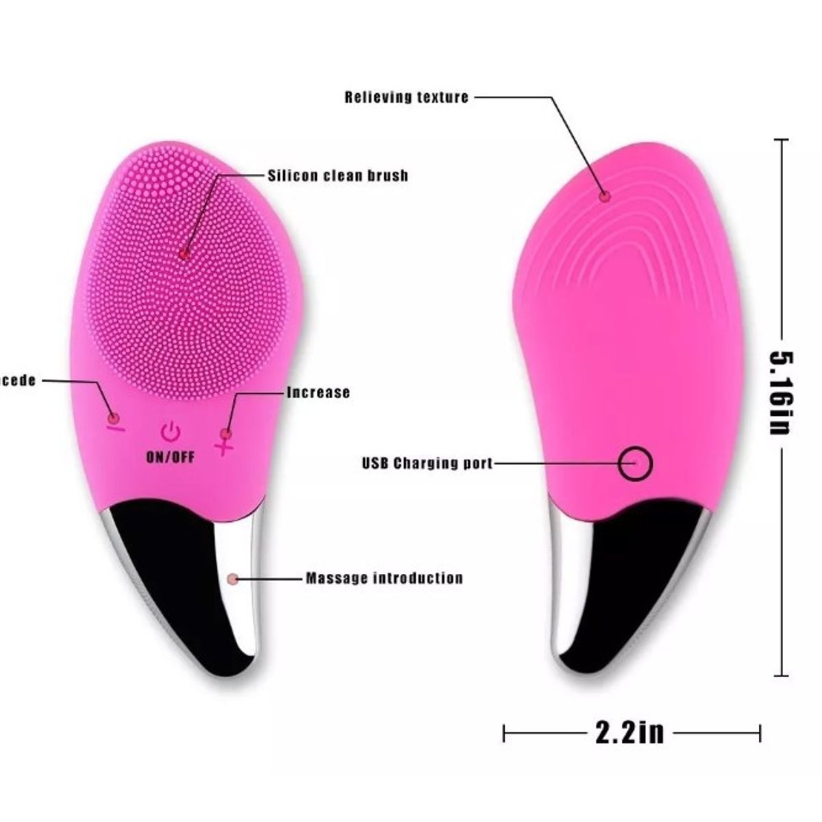 GENERICO - Limpiador Sonic Exfoliador Facial Masajeador Recargable.
