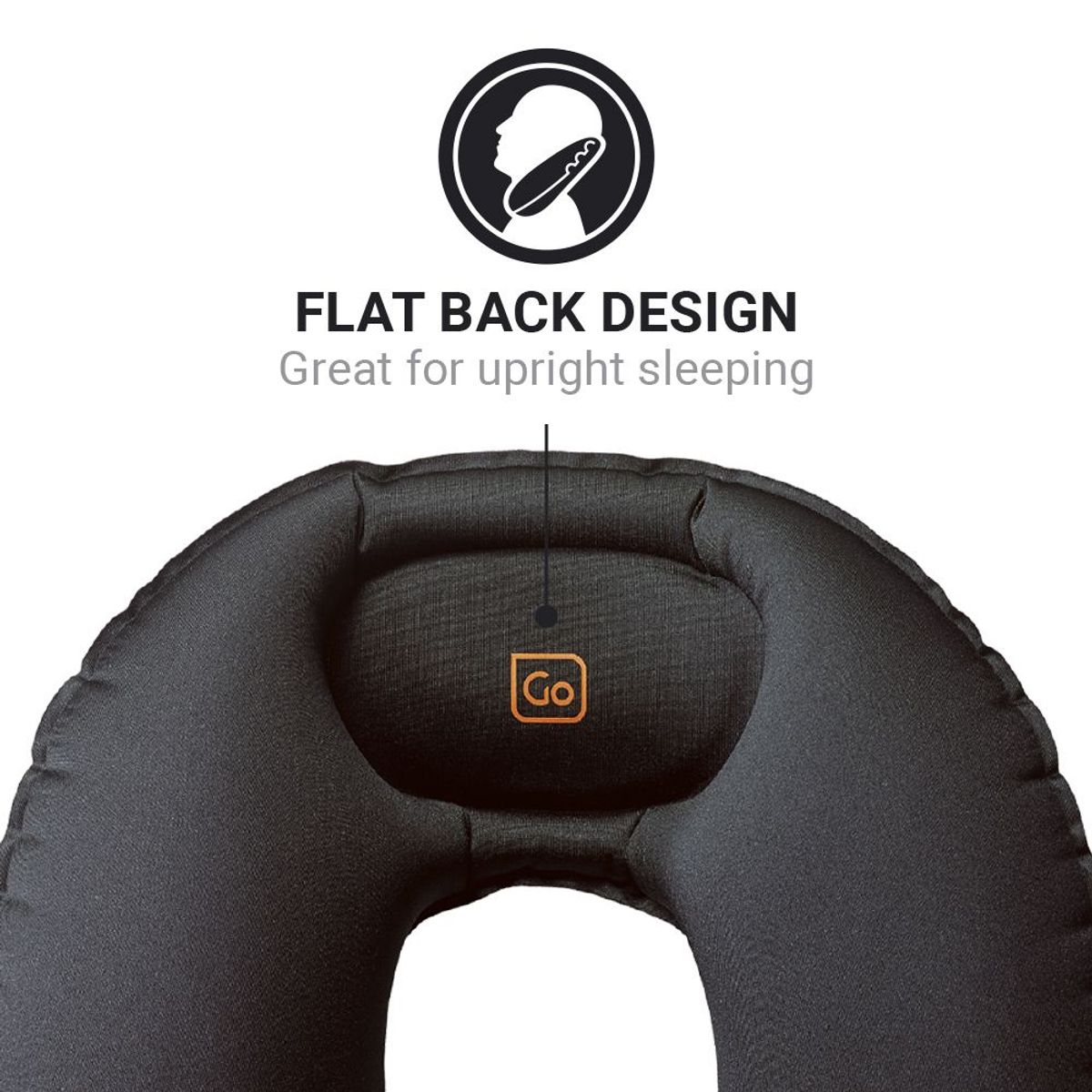 GO TRAVEL - ALMOHADA INFLABLE COMPACTA NEGRO