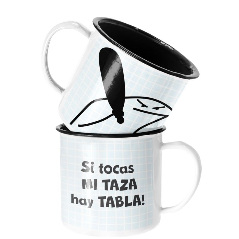 SM - Taza Enlozada Lechera Si tocas mi taza hay tabla Regalo SM