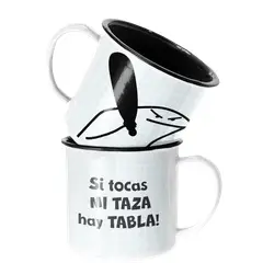 SM - Taza Enlozada Lechera Si tocas mi taza hay tabla Regalo