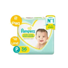 PAMPERS - Pañales Premium Care 72 Und Talla P