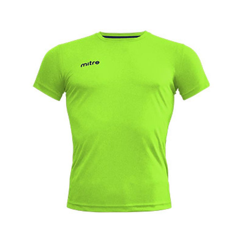 MITRE - polera basica cuello redondo unisex mitre verde fluor