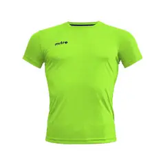 MITRE - Polera basica cuello redondo unisex verde fluor