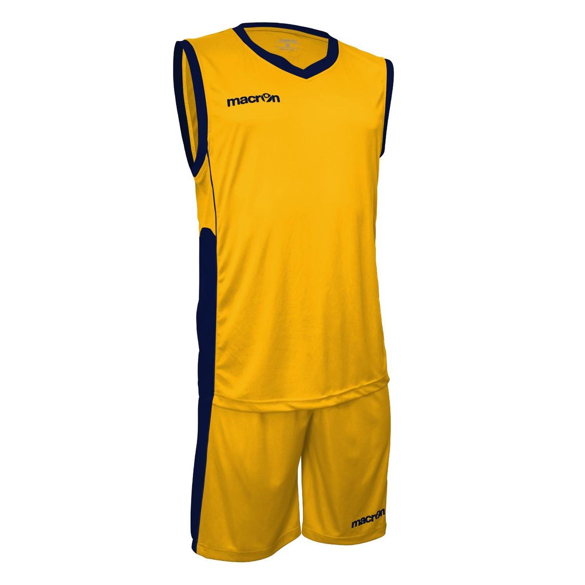 MACRON - Uniforme de Básquetbol Macron Turin Amarillo-Azul Marino