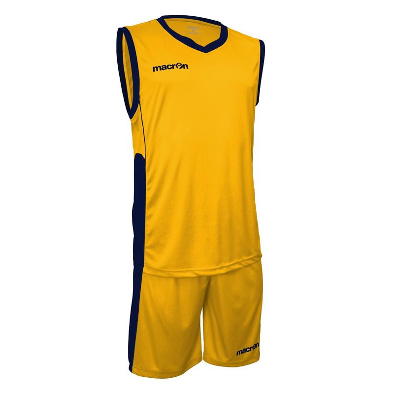 MACRON - Uniforme de Básquetbol Macron Turin Amarillo-Azul Marino
