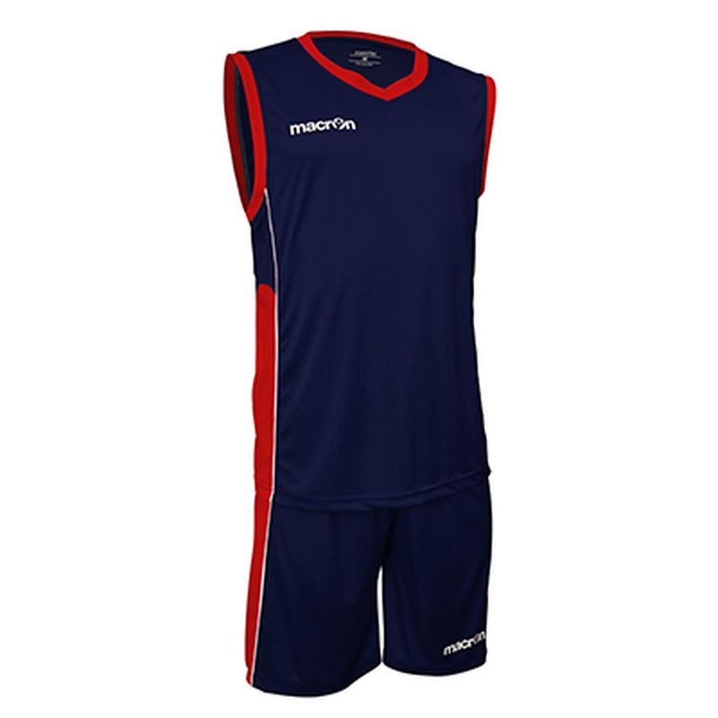 MACRON - Uniforme de Básquetbol Macron Turin Azul Marino-Rojo