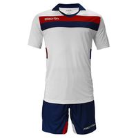 Uniforme Fútbol Niños Génova Blanco-Rojo-Azul Marino