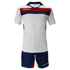 MACRON - Uniforme Fútbol Niños Génova Blanco-Rojo-Azul Marino
