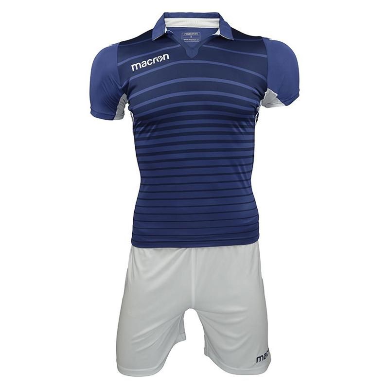 MACRON - Uniforme Fútbol Tabit Niños Macron Azul Marino-Blanco