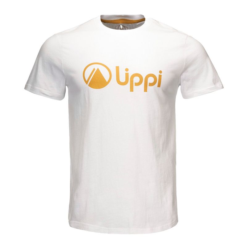 LIPPI - Polera Hombre Logo Lippi UV-Stop T-Shirt Blanco Mostaza Lippi