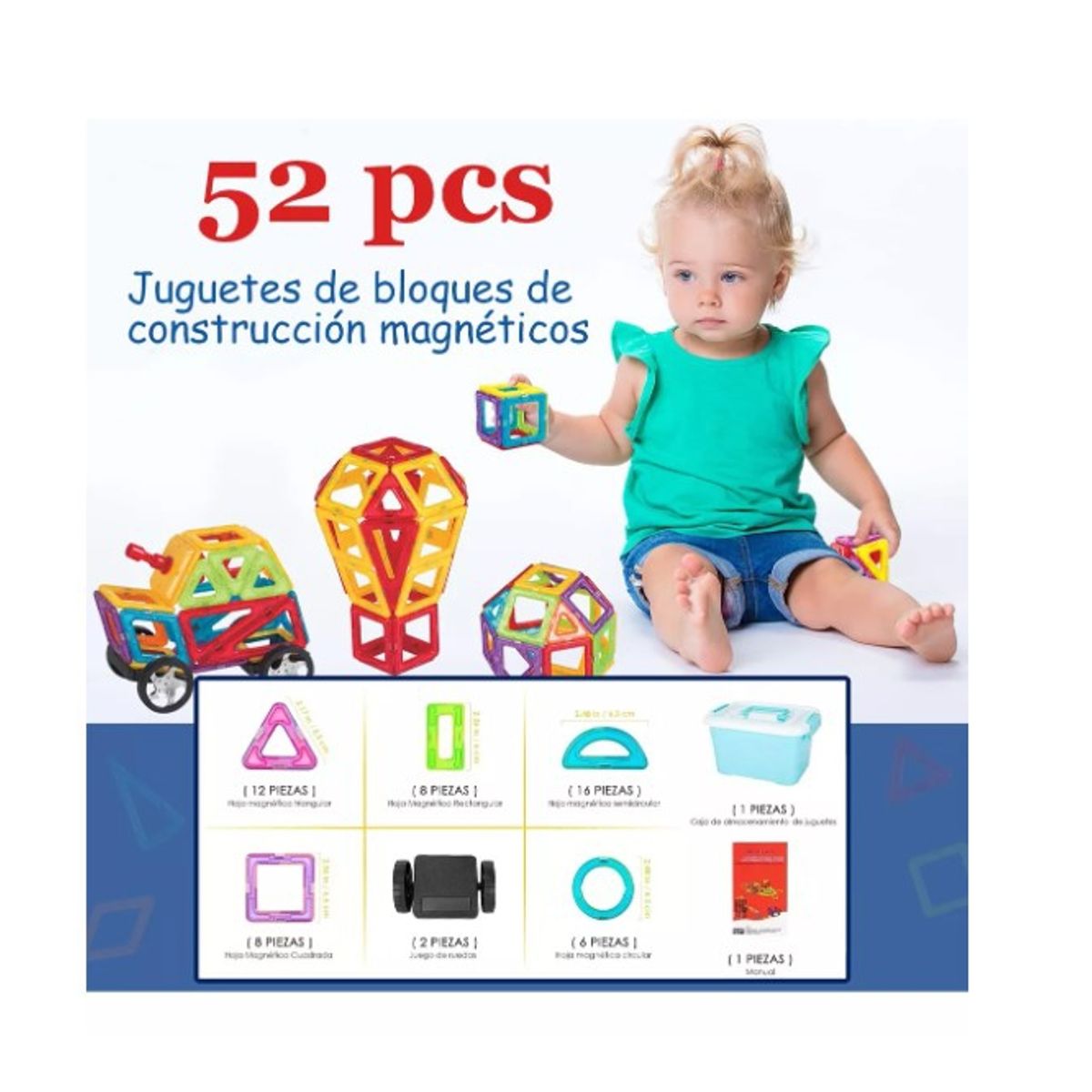GENERICO - Bloques De Construcción Magnéticos De Imán De Juguetes 52pcs