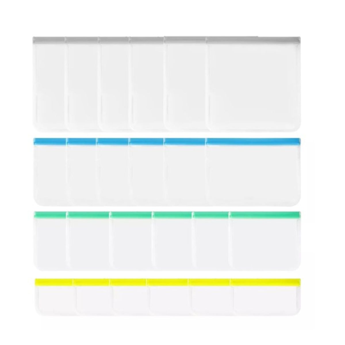 GENERICO - Bolsa De Comida Para Freezer 4 Tamaños, Total 24 Piezas