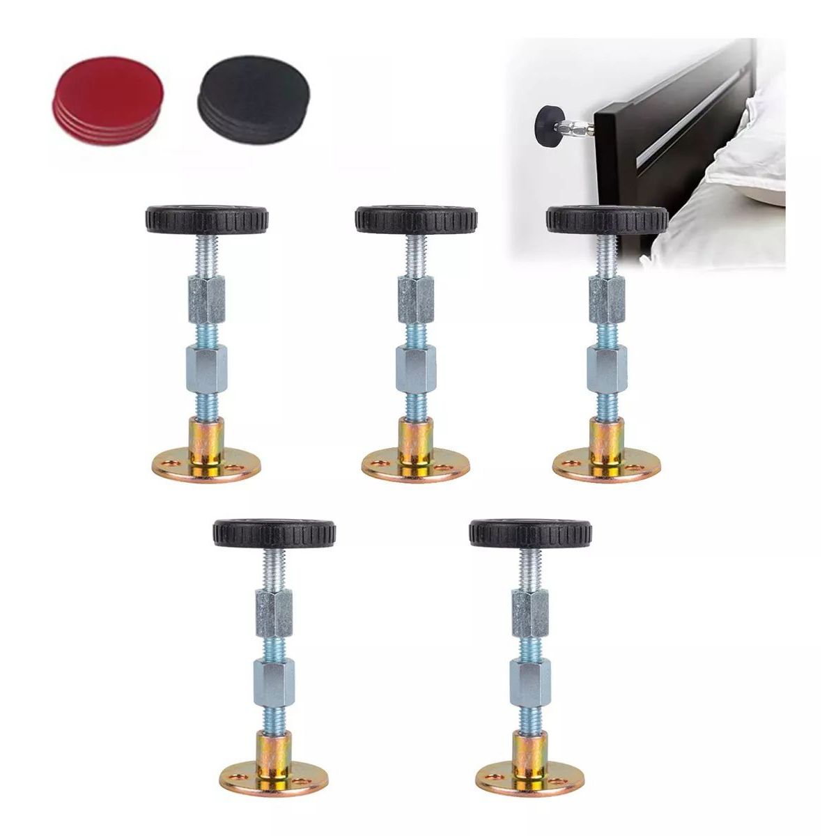 KUANGYE - 5 Topes De Cama Pared Mueble Ajustable Antivibración Mediano