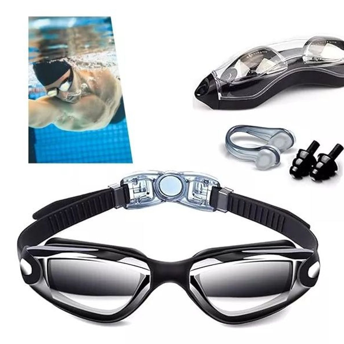 KUANGYE - Gafas De Lente Natación Nadar Protección Uv Antivaho