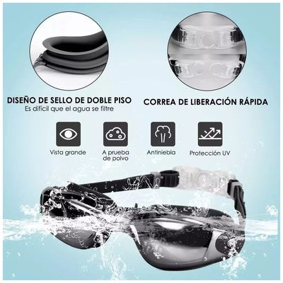 Imagen 2 del producto Gafas De Lente Natación Nadar Protección Uv Antivaho