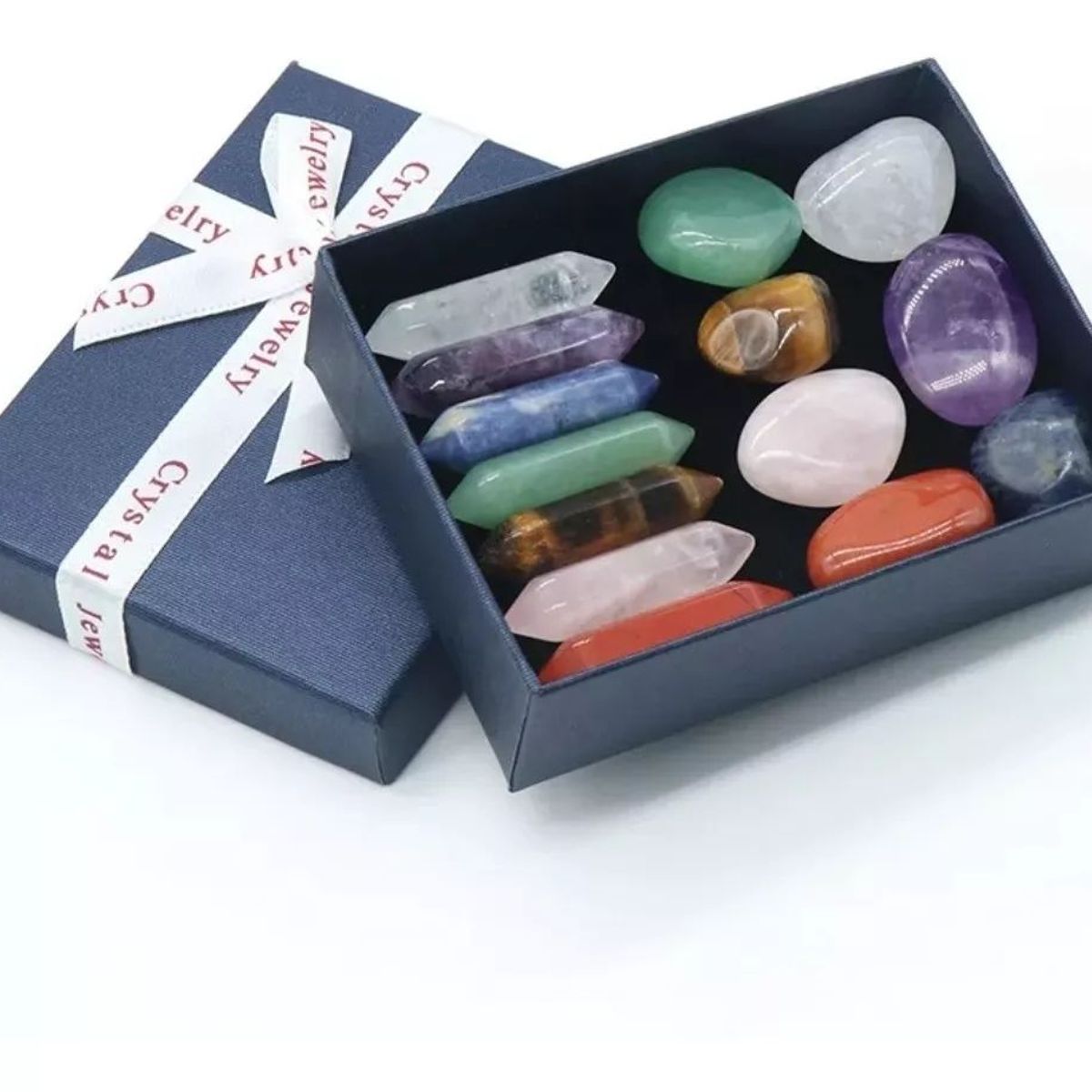 KUANGYE - Set 14 Minerales Pulidos Reales, Chakras, Geología