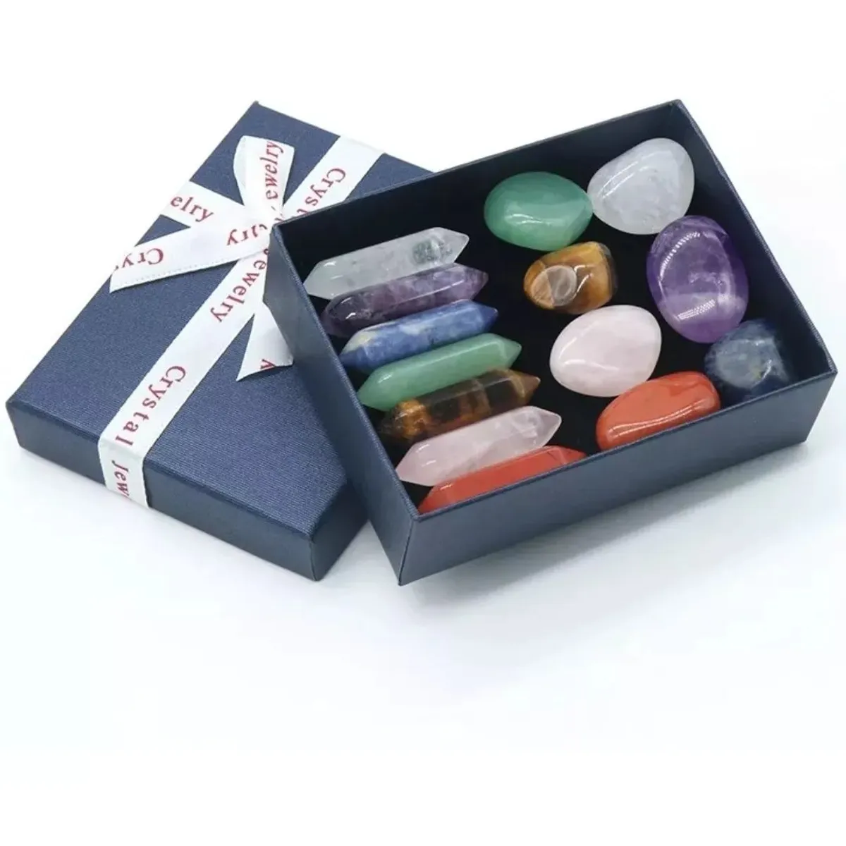 KUANGYE - Set 14 Minerales Pulidos Reales, Chakras, Geología