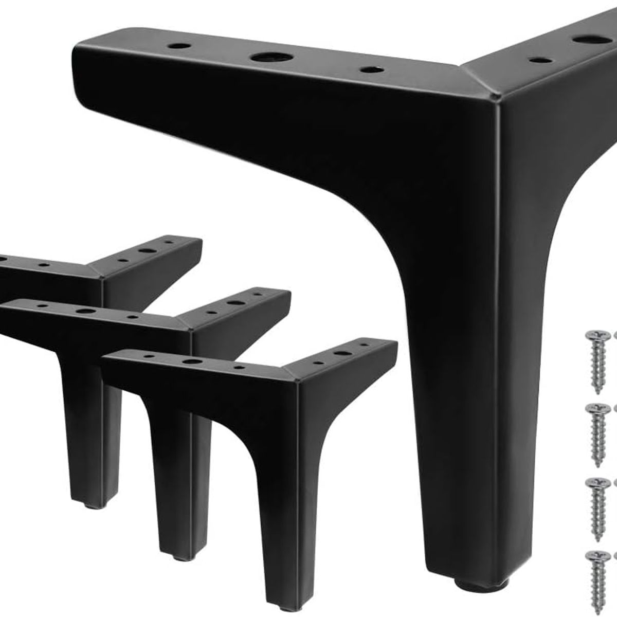 KUANGYE - Pack 4 Patas Metalicas para Muebles Sofas Closet mesas