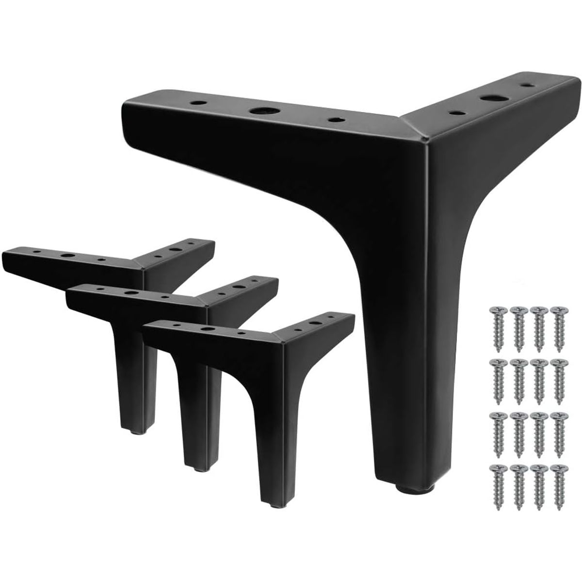 KUANGYE - Pack 4 Patas Metalicas para Muebles Sofas Closet mesas